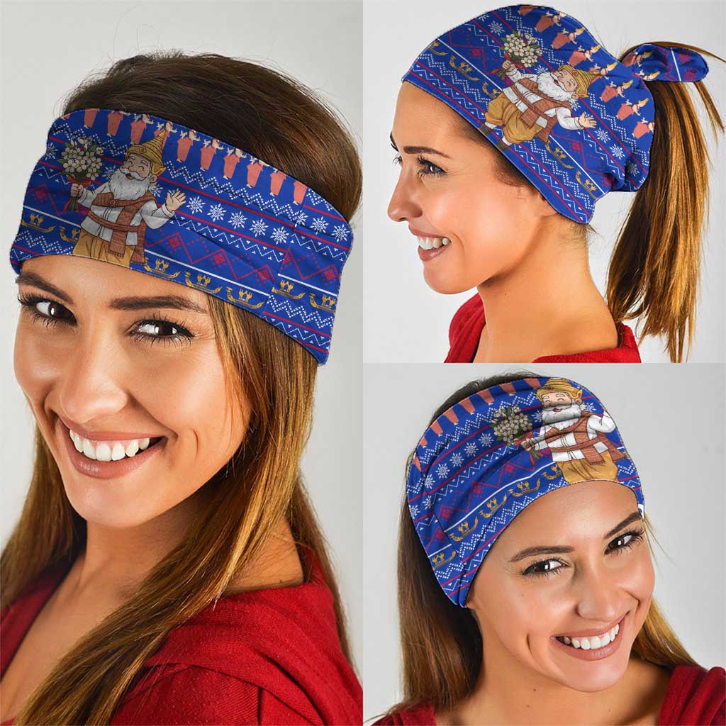 Cambodia Christmas Neck Gaiter with Santa in Traditional Outfit Elephant Dancers and Snowflake Pattern - Wonder Print Shop