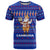Cambodia Christmas T Shirt with Santa in Traditional Outfit Elephant Dancers and Snowflake Pattern - Wonder Print Shop
