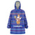 Cambodia Christmas Wearable Blanket Hoodie with Santa in Traditional Outfit Elephant Dancers and Snowflake Pattern - Wonder Print Shop