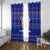 Cambodia Christmas Window Curtain with Santa in Traditional Outfit Elephant Dancers and Snowflake Pattern - Wonder Print Shop