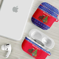 Cambodia Christmas AirPods Case with Buffalo Children Holiday Tree Snowflakes and Khmer Pattern Design - Wonder Print Shop
