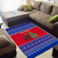Cambodia Christmas Area Rug with Buffalo Children Holiday Tree Snowflakes and Khmer Pattern Design - Wonder Print Shop