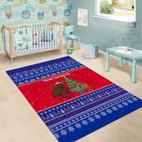 Cambodia Christmas Area Rug with Buffalo Children Holiday Tree Snowflakes and Khmer Pattern Design - Wonder Print Shop