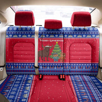 Cambodia Christmas Back Car Seat Cover with Buffalo Children Holiday Tree Snowflakes and Khmer Pattern Design - Wonder Print Shop