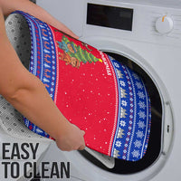 Cambodia Christmas Bathroom Set with Buffalo Children Holiday Tree Snowflakes and Khmer Pattern Design - Wonder Print Shop