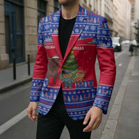 Cambodia Christmas Blazer with Buffalo Children Holiday Tree Snowflakes and Khmer Pattern Design - Wonder Print Shop