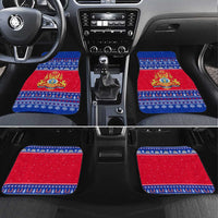 Cambodia Christmas Car Mats with Buffalo Children Holiday Tree Snowflakes and Khmer Pattern Design - Wonder Print Shop
