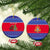 Cambodia Christmas Ceramic Ornament with Buffalo Children Holiday Tree Snowflakes and Khmer Pattern Design - Wonder Print Shop
