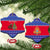 Cambodia Christmas Ceramic Ornament with Buffalo Children Holiday Tree Snowflakes and Khmer Pattern Design - Wonder Print Shop