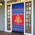 Cambodia Christmas Door Cover with Buffalo Children Holiday Tree Snowflakes and Khmer Pattern Design - Wonder Print Shop
