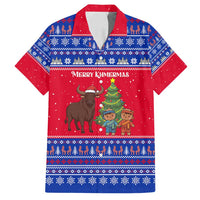 Cambodia Christmas Family Matching Tank Maxi Dress and Hawaiian Shirt with Buffalo Children Holiday Tree Snowflakes and Khmer Pattern Design - Wonder Print Shop