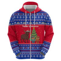 Cambodia Christmas Hoodie with Buffalo Children Holiday Tree Snowflakes and Khmer Pattern Design - Wonder Print Shop