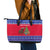 Cambodia Christmas Leather Tote Bag with Buffalo Children Holiday Tree Snowflakes and Khmer Pattern Design - Wonder Print Shop