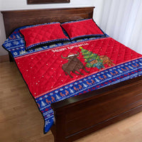 Cambodia Christmas Quilt Bed Set with Buffalo Children Holiday Tree Snowflakes and Khmer Pattern Design - Wonder Print Shop