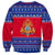 Cambodia Christmas Sweatshirt with Buffalo Children Holiday Tree Snowflakes and Khmer Pattern Design - Wonder Print Shop