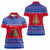 Cambodia Christmas Women Polo Shirt with Buffalo Children Holiday Tree Snowflakes and Khmer Pattern Design - Wonder Print Shop
