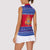 Cambodia Christmas Women Sleeveless Polo Shirt with Buffalo Children Holiday Tree Snowflakes and Khmer Pattern Design - Wonder Print Shop