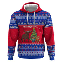 Cambodia Christmas Zip Hoodie with Buffalo Children Holiday Tree Snowflakes and Khmer Pattern Design - Wonder Print Shop