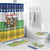Central African Republic Christmas Bathroom Set with Santa and Safari Animals Baobab Trees Snowflakes and Tribal Pattern - Wonder Print Shop
