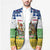 Central African Republic Christmas Blazer with Santa and Safari Animals Baobab Trees Snowflakes and Tribal Pattern - Wonder Print Shop