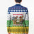 Central African Republic Christmas Blazer with Santa and Safari Animals Baobab Trees Snowflakes and Tribal Pattern - Wonder Print Shop