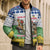 Central African Republic Christmas Bomber Puffer Jacket with Santa and Safari Animals Baobab Trees Snowflakes and Tribal Pattern - Wonder Print Shop