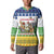 Central African Republic Christmas Button Sweatshirt with Santa and Safari Animals Baobab Trees Snowflakes and Tribal Pattern - Wonder Print Shop