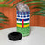 Central African Republic Christmas 4 in 1 Can Cooler Tumbler with Santa and Safari Animals Baobab Trees Snowflakes and Tribal Pattern - Wonder Print Shop