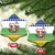 Central African Republic Christmas Ceramic Ornament with Santa and Safari Animals Baobab Trees Snowflakes and Tribal Pattern - Wonder Print Shop