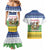 Central African Republic Christmas Couples Matching Mermaid Dress and Hawaiian Shirt with Santa and Safari Animals Baobab Trees Snowflakes and Tribal Pattern - Wonder Print Shop