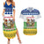Central African Republic Christmas Couples Matching Summer Maxi Dress and Hawaiian Shirt with Santa and Safari Animals Baobab Trees Snowflakes and Tribal Pattern - Wonder Print Shop