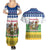 Central African Republic Christmas Couples Matching Summer Maxi Dress and Hawaiian Shirt with Santa and Safari Animals Baobab Trees Snowflakes and Tribal Pattern - Wonder Print Shop