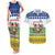 Central African Republic Christmas Couples Matching Tank Maxi Dress and Hawaiian Shirt with Santa and Safari Animals Baobab Trees Snowflakes and Tribal Pattern - Wonder Print Shop