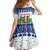 Central African Republic Christmas Family Matching Off Shoulder Maxi Dress and Hawaiian Shirt with Santa and Safari Animals Baobab Trees Snowflakes and Tribal Pattern - Wonder Print Shop