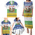 Central African Republic Christmas Family Matching Puletasi and Hawaiian Shirt with Santa and Safari Animals Baobab Trees Snowflakes and Tribal Pattern - Wonder Print Shop