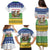 Central African Republic Christmas Family Matching Puletasi and Hawaiian Shirt with Santa and Safari Animals Baobab Trees Snowflakes and Tribal Pattern - Wonder Print Shop