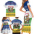 Central African Republic Christmas Family Matching Short Sleeve Bodycon Dress and Hawaiian Shirt with Santa and Safari Animals Baobab Trees Snowflakes and Tribal Pattern - Wonder Print Shop