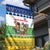 Central African Republic Christmas Garden Flag with Santa and Safari Animals Baobab Trees Snowflakes and Tribal Pattern - Wonder Print Shop