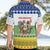 Central African Republic Christmas Hawaiian Shirt with Santa and Safari Animals Baobab Trees Snowflakes and Tribal Pattern - Wonder Print Shop