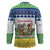 Central African Republic Christmas Hockey Jersey with Santa and Safari Animals Baobab Trees Snowflakes and Tribal Pattern - Wonder Print Shop