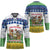 Central African Republic Christmas Hockey Jersey with Santa and Safari Animals Baobab Trees Snowflakes and Tribal Pattern - Wonder Print Shop
