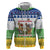 Central African Republic Christmas Hoodie with Santa and Safari Animals Baobab Trees Snowflakes and Tribal Pattern - Wonder Print Shop