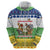 Central African Republic Christmas Hoodie with Santa and Safari Animals Baobab Trees Snowflakes and Tribal Pattern - Wonder Print Shop