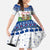 Central African Republic Christmas Kid Short Sleeve Dress with Santa and Safari Animals Baobab Trees Snowflakes and Tribal Pattern - Wonder Print Shop