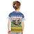Central African Republic Christmas Kid T Shirt with Santa and Safari Animals Baobab Trees Snowflakes and Tribal Pattern - Wonder Print Shop