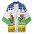 Central African Republic Christmas Kimono with Santa and Safari Animals Baobab Trees Snowflakes and Tribal Pattern - Wonder Print Shop