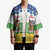 Central African Republic Christmas Kimono with Santa and Safari Animals Baobab Trees Snowflakes and Tribal Pattern - Wonder Print Shop