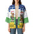 Central African Republic Christmas Kimono with Santa and Safari Animals Baobab Trees Snowflakes and Tribal Pattern - Wonder Print Shop
