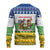 Central African Republic Christmas Ugly Christmas Sweater with Santa and Safari Animals Baobab Trees Snowflakes and Tribal Pattern - Wonder Print Shop