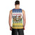 Central African Republic Christmas Men Tank Top with Santa and Safari Animals Baobab Trees Snowflakes and Tribal Pattern - Wonder Print Shop